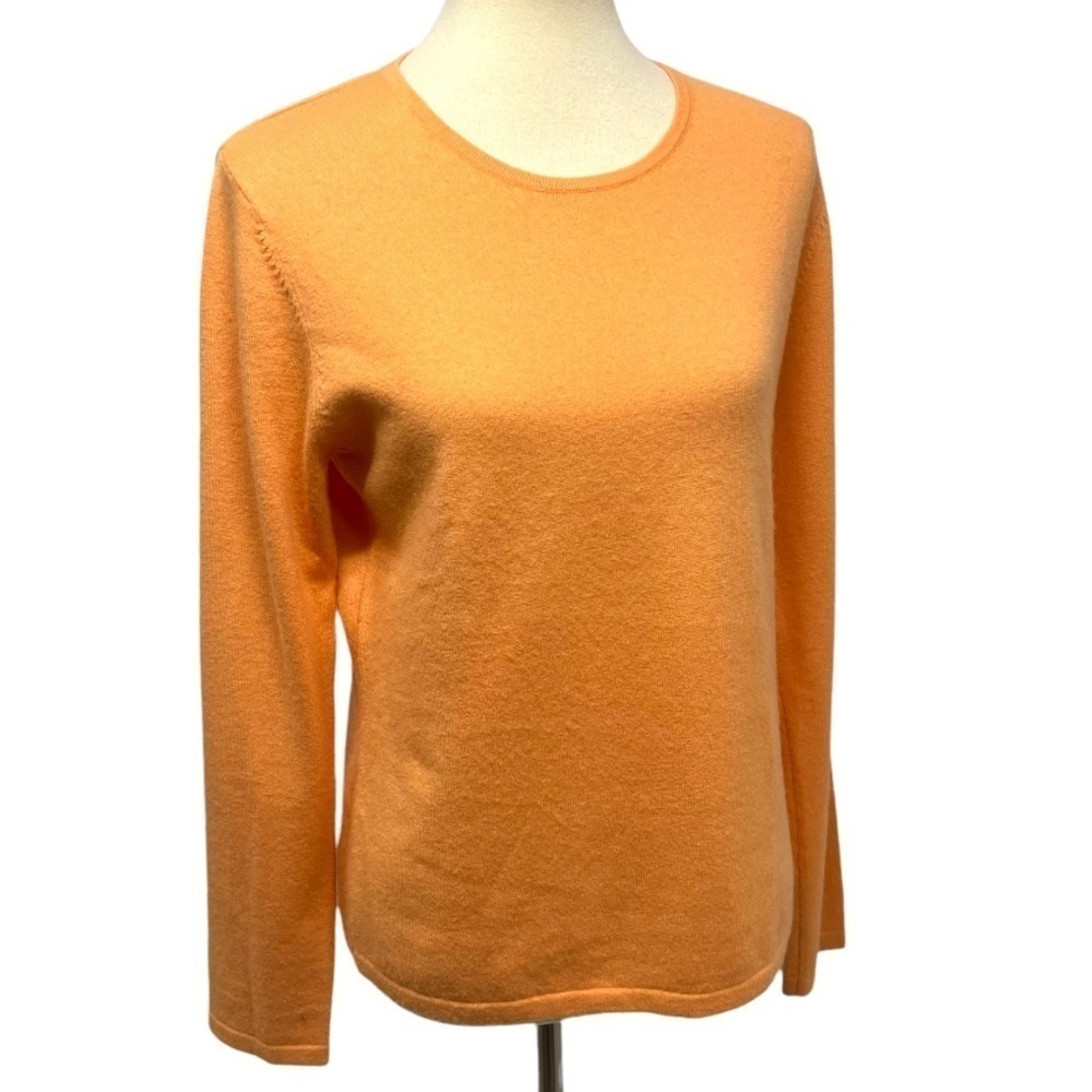 Ashworth Cashmere Blend Soft Orange Sweater Women’s Medium - Picture 6 of 8